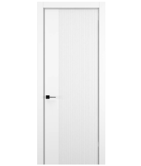 Межкомнатная дверь HAUSDOORS Модель Вертикаль 4, Матовый Снежный