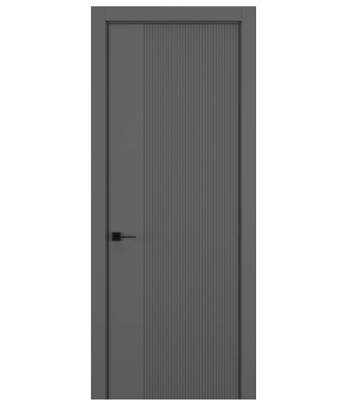 Межкомнатная дверь HAUSDOORS Модель Вертикаль 4, Матовый Темно-серый