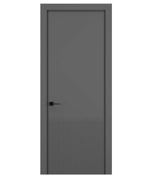 Межкомнатная дверь HAUSDOORS Модель Вертикаль 5, Матовый Темно-серый